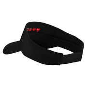 Health Points Embroidered Cotton Twill Sun Visor - Black OSFM