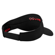 Health Points Embroidered Cotton Twill Sun Visor - Black OSFM