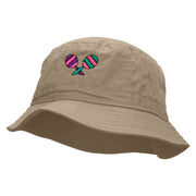 Mardi Maracas Embroidered Pigment Dyed Bucket Hat - Khaki OSFM