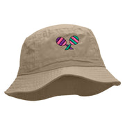 Mardi Maracas Embroidered Pigment Dyed Bucket Hat - Khaki OSFM