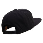 Flat Medical Embroidered Wool Blend Prostyle Snapback - Black OSFM