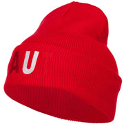 Austria AUT Flag Embroidered Long Beanie