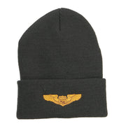 Astronaut Badge Embroidered Long Beanie