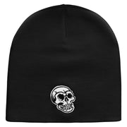 Scary Skull Embroidered 8 inch Acrylic Short Blank Beanie - Black OSFM