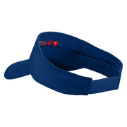 Health Points Embroidered Cotton Twill Sun Visor - Navy OSFM