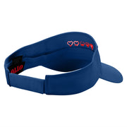 Health Points Embroidered Cotton Twill Sun Visor - Navy OSFM