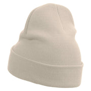 My Sun Embroidered 12 Inch Long Knitted Beanie - Birch OSFM