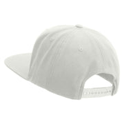 Licensed US Navy Circle Emblem Embroidered Wool Blend Prostyle Snapback Cap - Natural OSFM