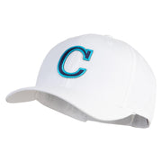 Large C Patched Retro Cotton Blend Snapback Cap - White OSFM