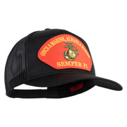 Once a Marine Always a Marine Semper Fi Red Patched Solid Cotton Twill Mesh Prostyle Cap - Black OSFM
