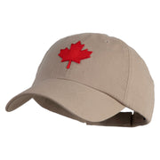 Canadian Maple Leaf Patched Low Profile PET Spun Washed Cap - Khaki OSFM