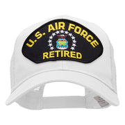 US Air Force Retired Fan Shaped Patched Cotton Mesh Cap