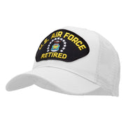 US Air Force Retired Fan Shaped Patched Cotton Mesh Cap