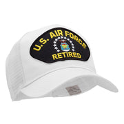 US Air Force Retired Fan Shaped Patched Cotton Mesh Cap