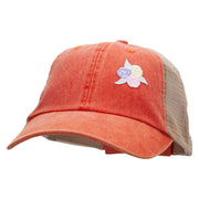 Pastel Rose Bud Cluster Patched Washed Trucker Cap