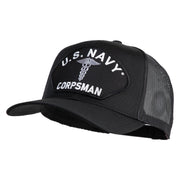 U.S. Navy Corpsman Patched Solid Cotton Twill Mesh Prostyle Cap - Black OSFM