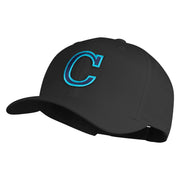 Large C Patched Retro Cotton Blend Snapback Cap - Black OSFM