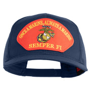 Once a Marine Always a Marine Semper Fi Red Patched Solid Cotton Twill Mesh Prostyle Cap - Navy OSFM