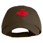 Canadian Maple Leaf Patched Low Profile PET Spun Washed Cap - Brown OSFM