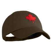 Canadian Maple Leaf Patched Low Profile PET Spun Washed Cap - Brown OSFM