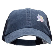 Pastel Rose Bud Cluster Patched Washed Trucker Cap