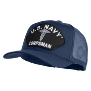 U.S. Navy Corpsman Patched Solid Cotton Twill Mesh Prostyle Cap - Navy OSFM