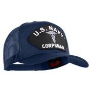 U.S. Navy Corpsman Patched Solid Cotton Twill Mesh Prostyle Cap - Navy OSFM