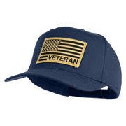 USA Gold Flag Veteran Patched Solid Cotton Twill 5 Panel Prostyle Snap Cap - Navy OSFM