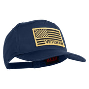 USA Gold Flag Veteran Patched Solid Cotton Twill 5 Panel Prostyle Snap Cap - Navy OSFM