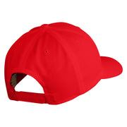 Large C Patched Retro Cotton Blend Snapback Cap - Red OSFM