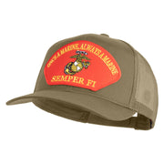 Once a Marine Always a Marine Semper Fi Red Patched Solid Cotton Twill Mesh Prostyle Cap - Khaki OSFM