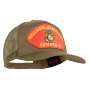 Once a Marine Always a Marine Semper Fi Red Patched Solid Cotton Twill Mesh Prostyle Cap - Khaki OSFM