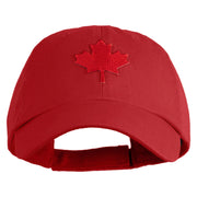 Canadian Maple Leaf Patched Low Profile PET Spun Washed Cap - Red OSFM