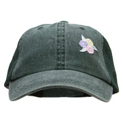 Pastel Rose Bud Cluster Patched Washed Trucker Cap