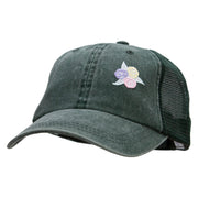 Pastel Rose Bud Cluster Patched Washed Trucker Cap