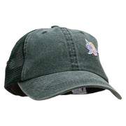 Pastel Rose Bud Cluster Patched Washed Trucker Cap