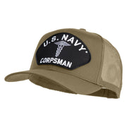 U.S. Navy Corpsman Patched Solid Cotton Twill Mesh Prostyle Cap - Khaki OSFM