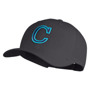Large C Patched Retro Cotton Blend Snapback Cap - Charcoal OSFM