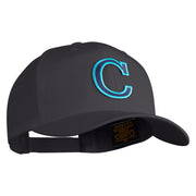 Large C Patched Retro Cotton Blend Snapback Cap - Charcoal OSFM