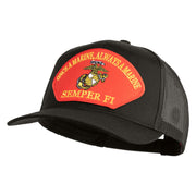 Once a Marine Always a Marine Semper Fi Red Patched Solid Cotton Twill Mesh Prostyle Cap - Charcoal OSFM
