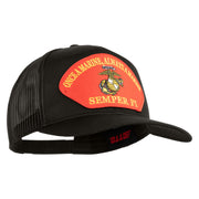 Once a Marine Always a Marine Semper Fi Red Patched Solid Cotton Twill Mesh Prostyle Cap - Charcoal OSFM