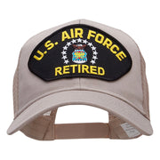 US Air Force Retired Fan Shaped Patched Cotton Mesh Cap