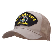 US Air Force Retired Fan Shaped Patched Cotton Mesh Cap