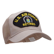 US Air Force Retired Fan Shaped Patched Cotton Mesh Cap