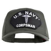 U.S. Navy Corpsman Patched Solid Cotton Twill Mesh Prostyle Cap - Grey OSFM