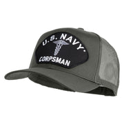 U.S. Navy Corpsman Patched Solid Cotton Twill Mesh Prostyle Cap - Grey OSFM