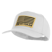 USA Gold Flag Veteran Patched Solid Cotton Twill 5 Panel Prostyle Snap Cap - White OSFM