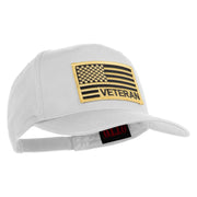 USA Gold Flag Veteran Patched Solid Cotton Twill 5 Panel Prostyle Snap Cap - White OSFM