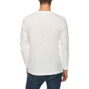 Take It Easy Graphic Long Sleeve Crewneck Tee - White XS