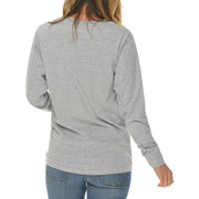 Take It Easy Graphic Long Sleeve Crewneck Tee - Heather-Grey XS